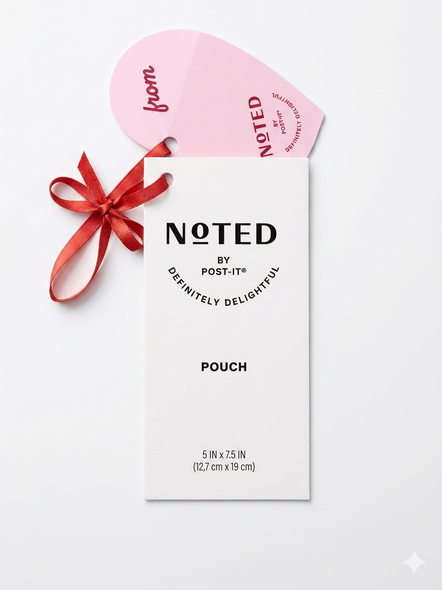 NOTED by Post-it Metallic Puffer Zip Pouch – Hot Pink