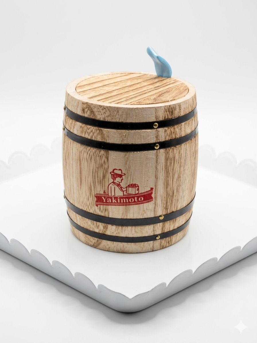 Yakimoto Mini Wooden Barrel Canister with Lid