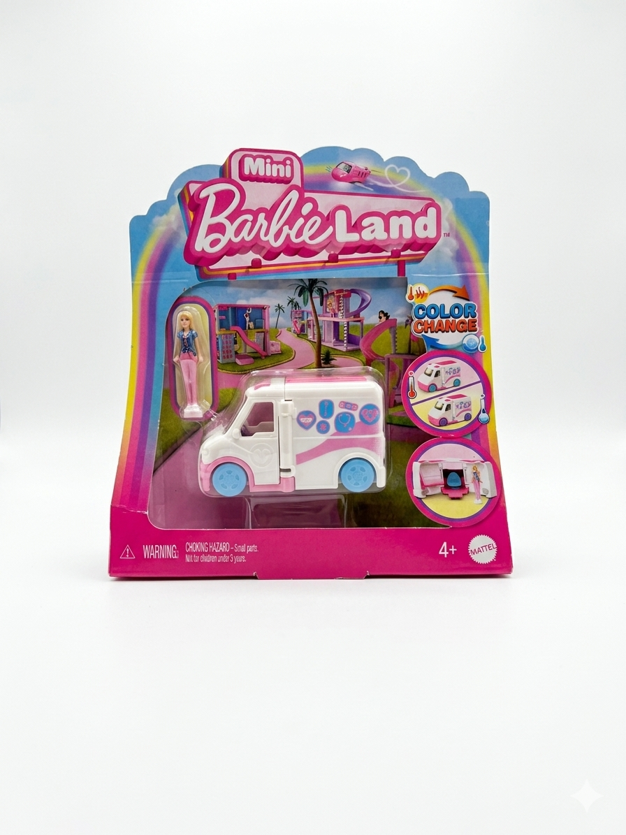 Mini BarbieLand Color Change Care Clinic Ambulance Set