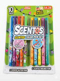 Scentos Scented Color Pen Set – 10-Pack, Glitter & Fineliner