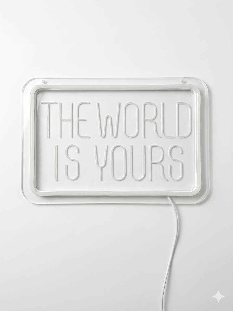 "The World Is Yours" Neon LED Wall Light – USB Powered
