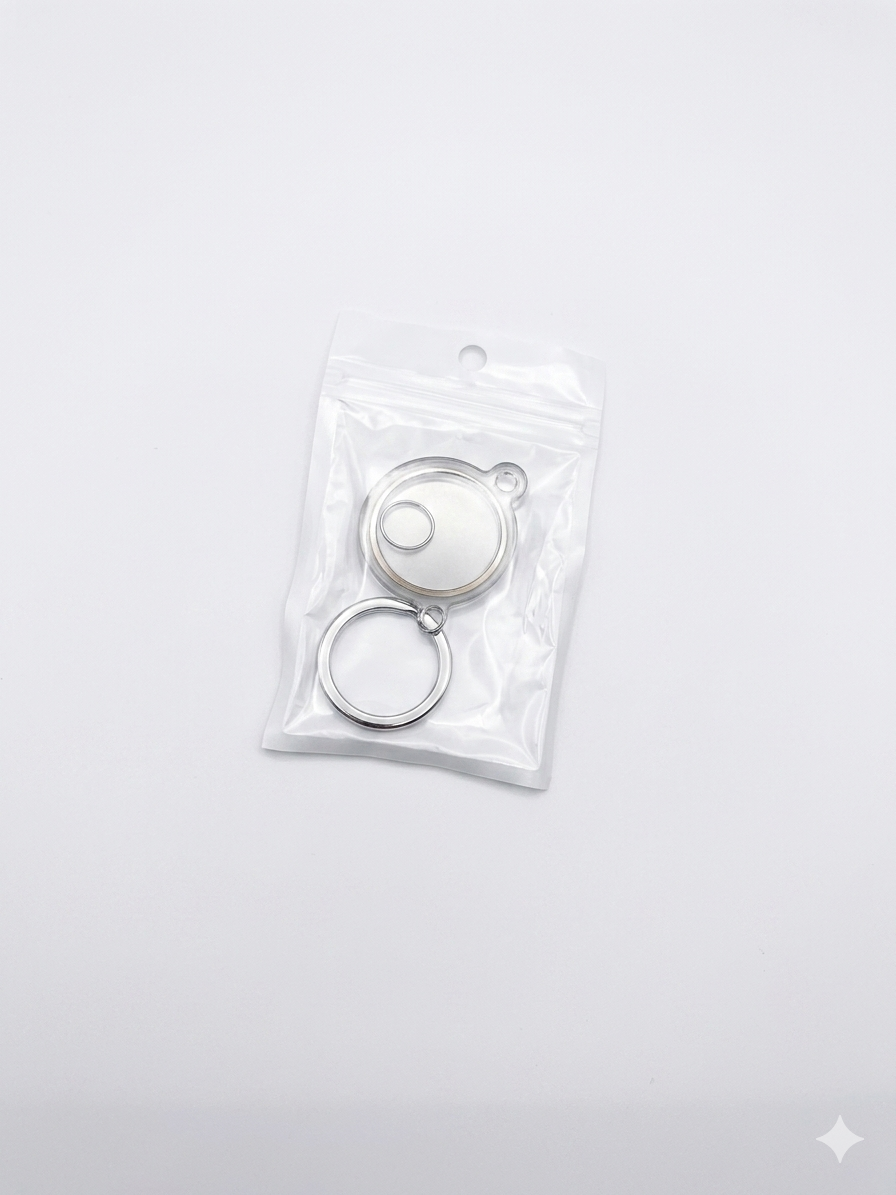 Clear Round Air Tag Keychain