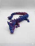 3D-Printed Articulated Crystal Dragon with Dragon Egg – Purple & Blue