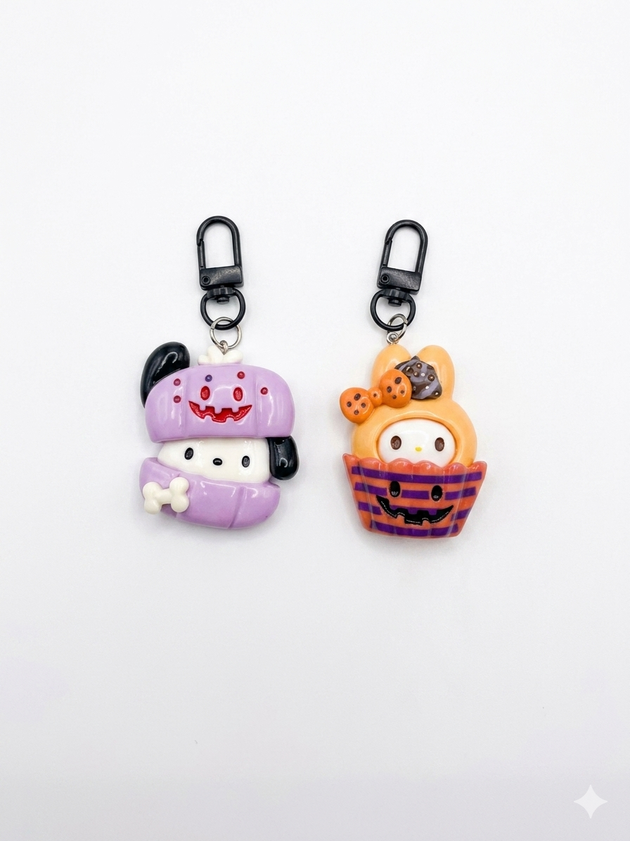Sanrio Halloween Charm Keychains – Set of 2, Pochacco & My Melody