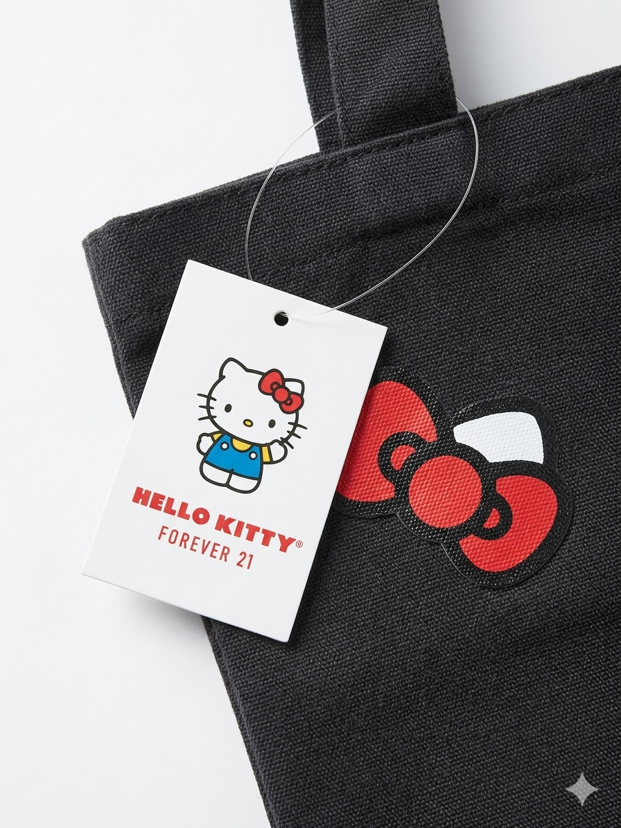 Hello Kitty x Forever 21 Canvas Tote Bag – Black