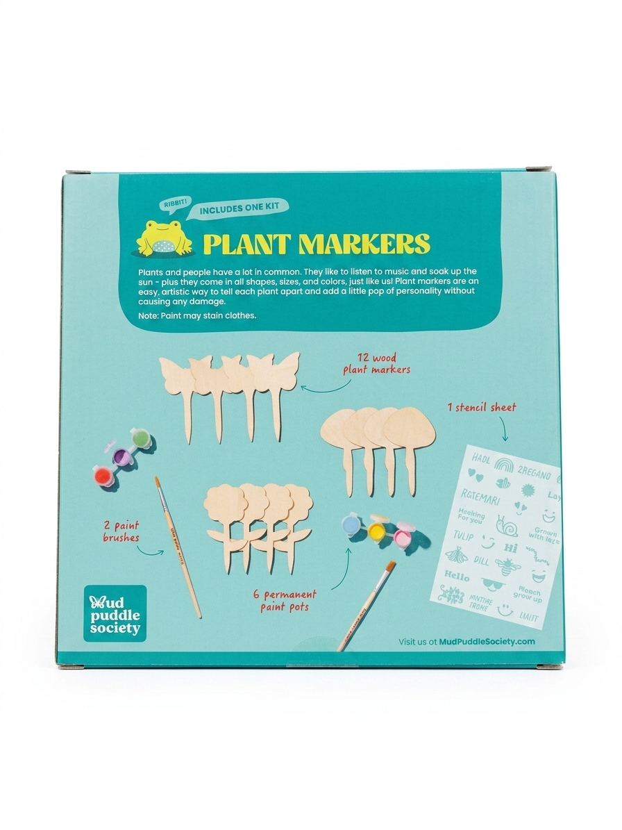 Mud Puddle Society Paint-Your-Own Plant Markers Kit