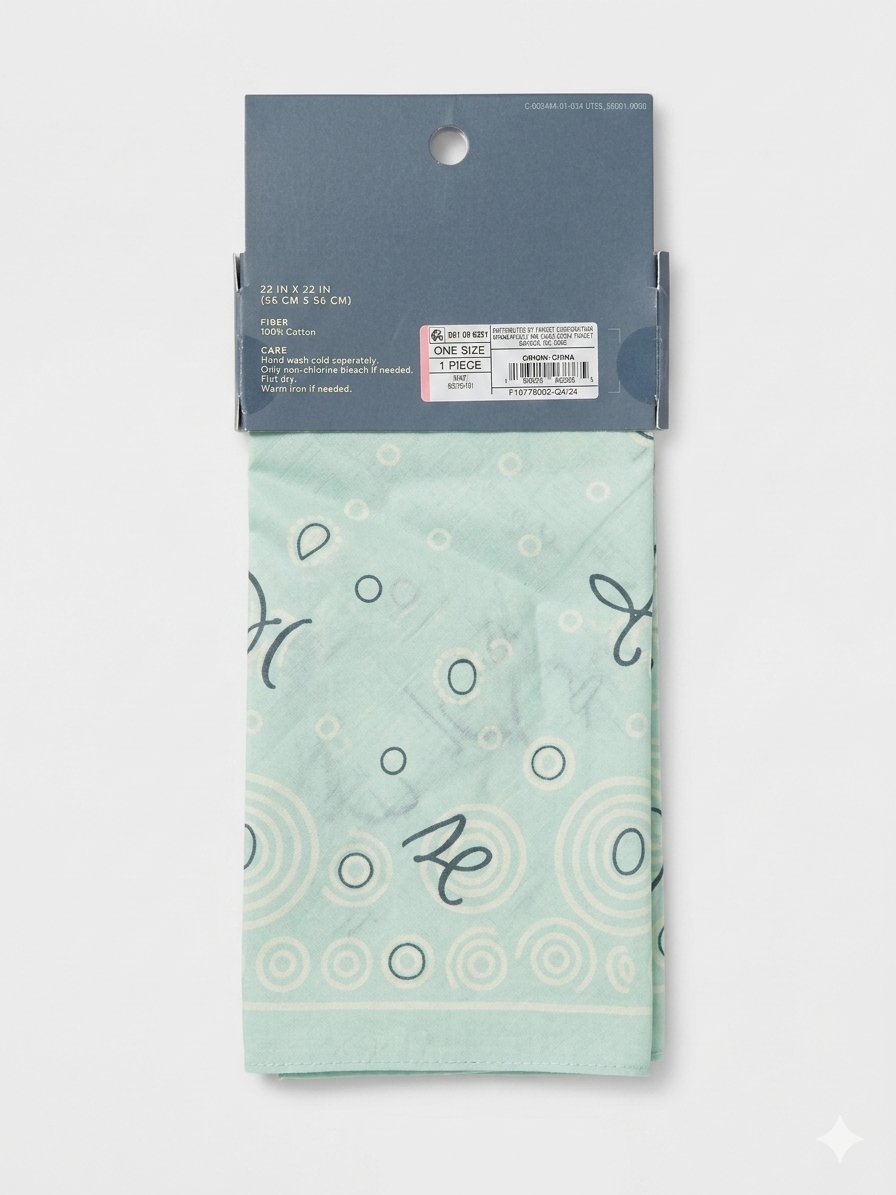 Universal Thread Cotton Bandana – Mint Paisley "Kindness"