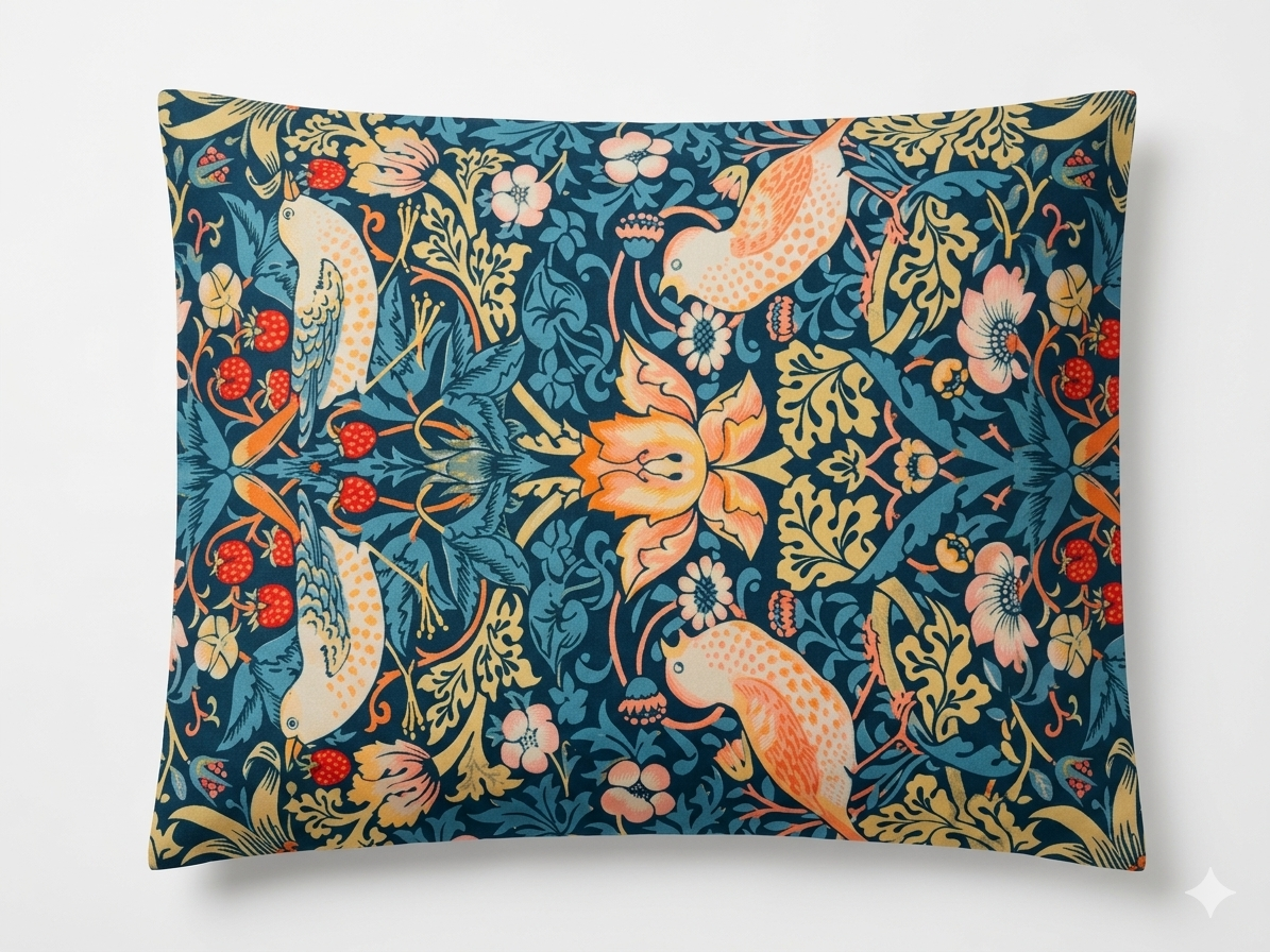William Morris "Strawberry Thief" Throw Pillow 2 PCS