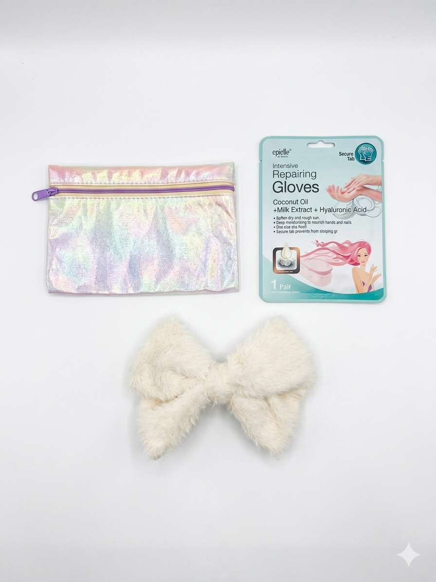 Iridescent Pouch Spa & Hair Bundle