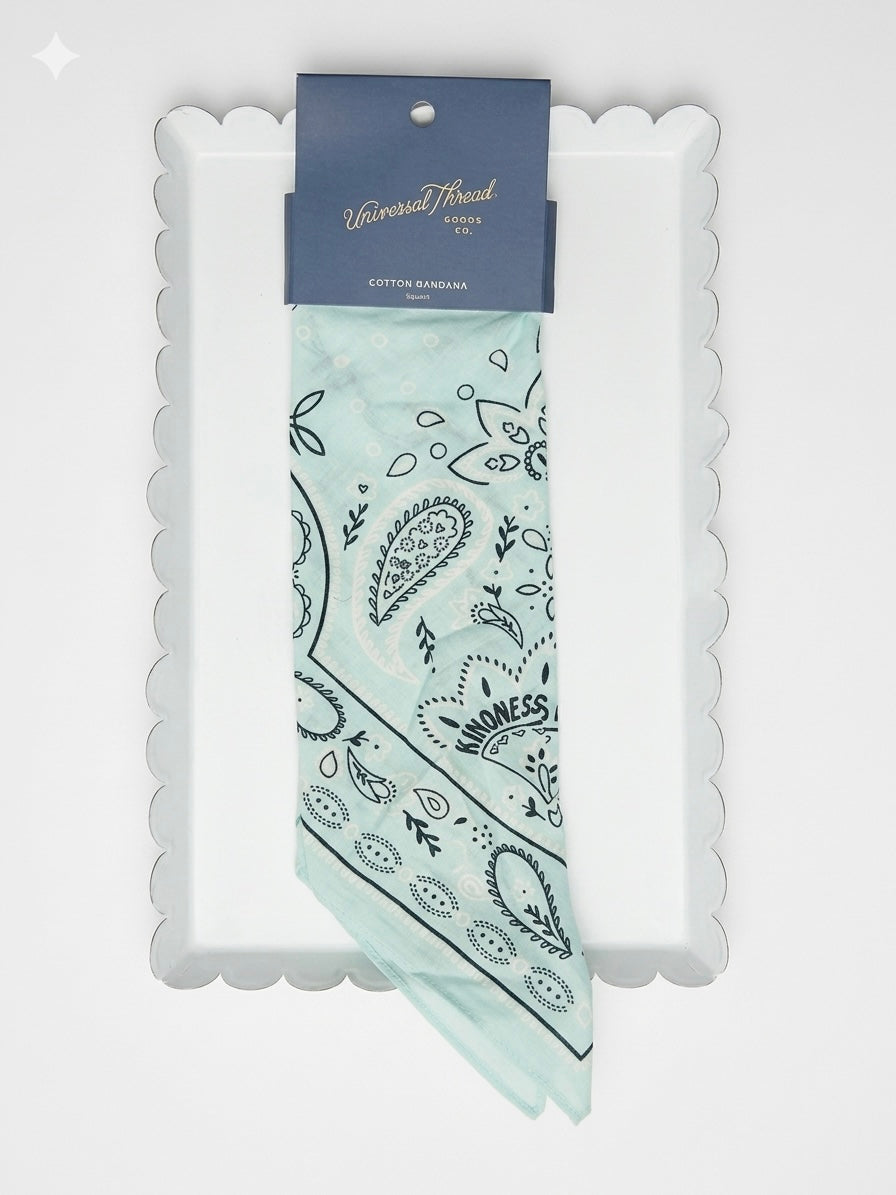 Universal Thread Cotton Bandana – Mint Paisley "Kindness"