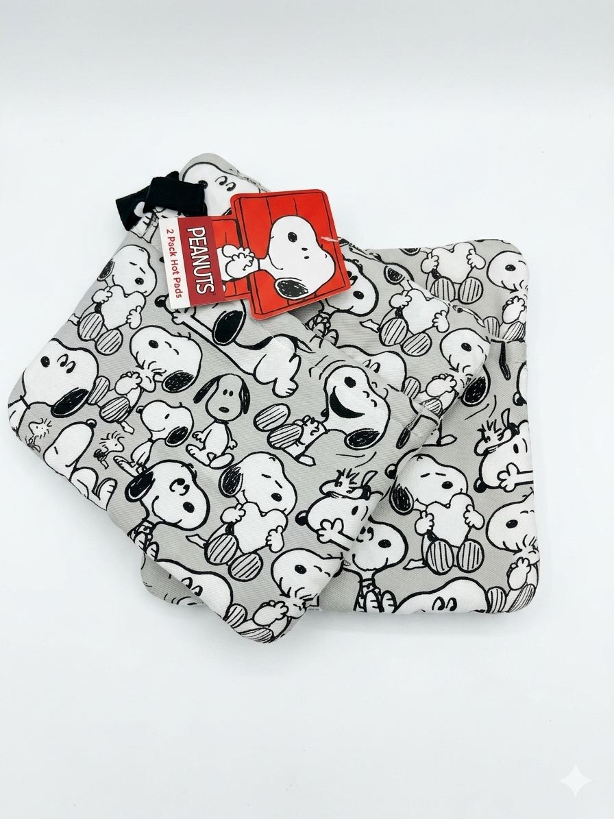 Peanuts Snoopy Hot Pads – 2 Pack (Gray)