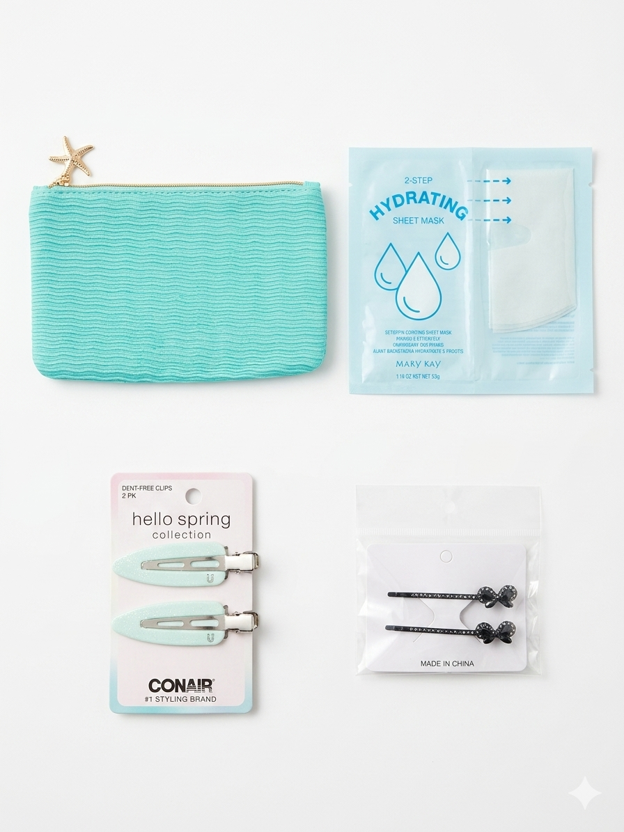 Teal Pouch Hair & Mask Bundle
