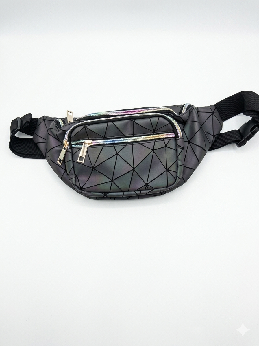 Holographic Geometric Fanny Pack / Belt Bag