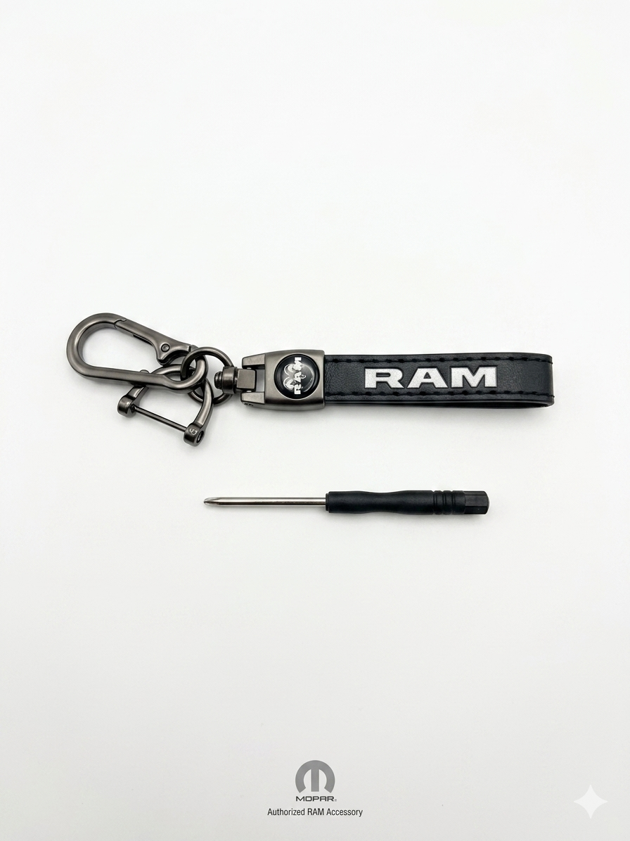 RAM Leather Loop Keychain – Authorized Mopar Accessory
