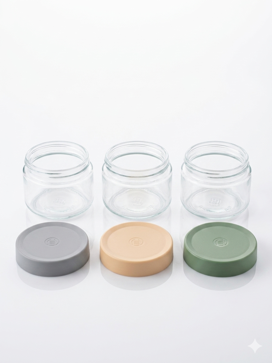 Glass Storage Jars with Silicone Lids – Set of 3 (Earth Tones)